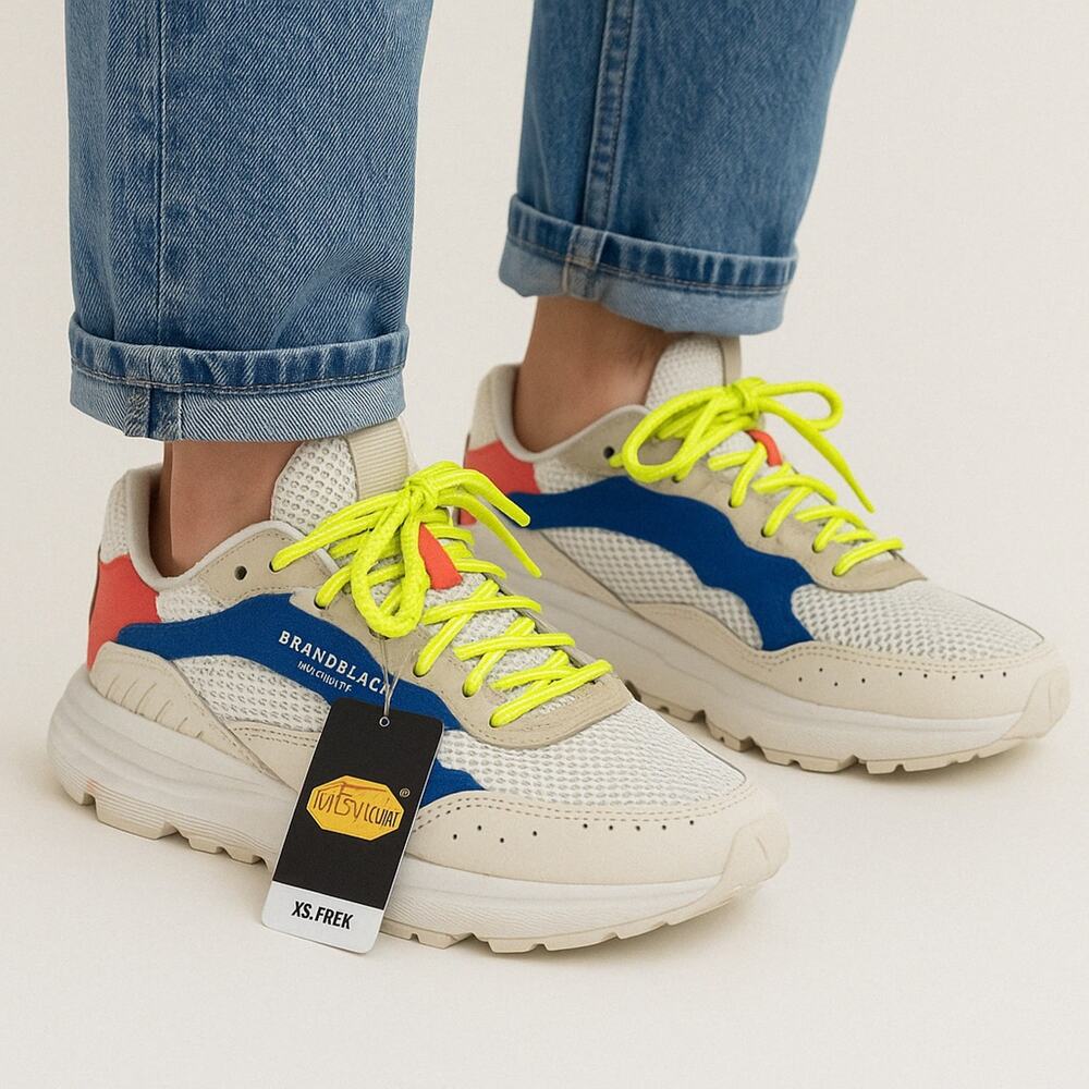 Brandblack‎ Vibram Nomo Sneakers White Blue Coral Neon 7 Mens 8.5 Womens Unisex